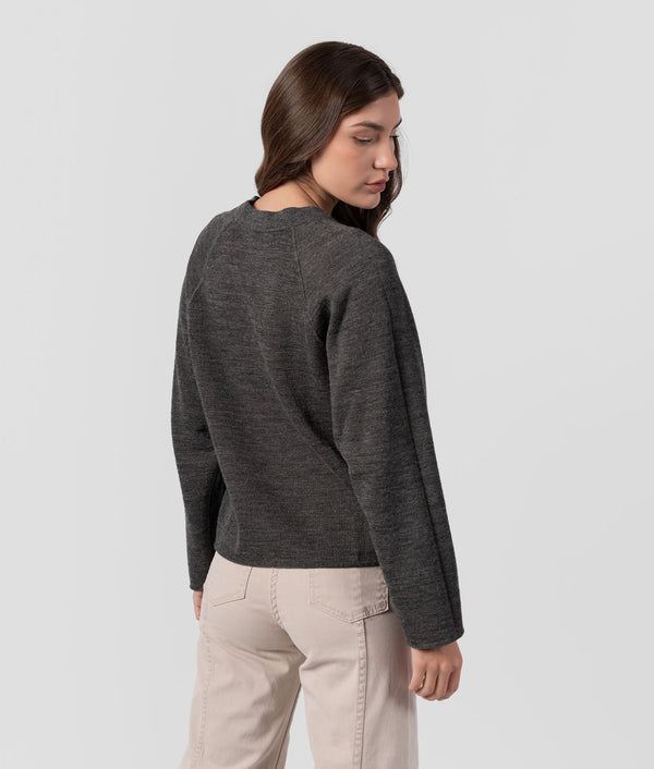 Cardigan Reversible Elise - Gris Carbón Y Marrón Café