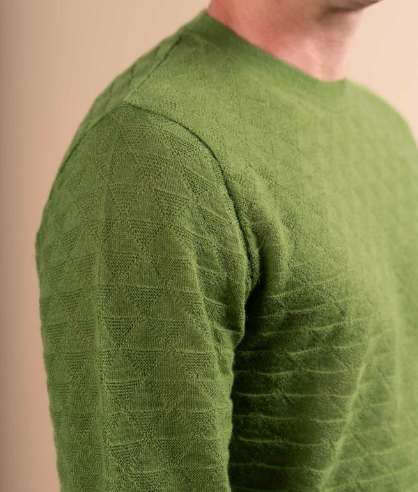 Chompa De Cuello Redondo Para Hombre - Verde Hoja