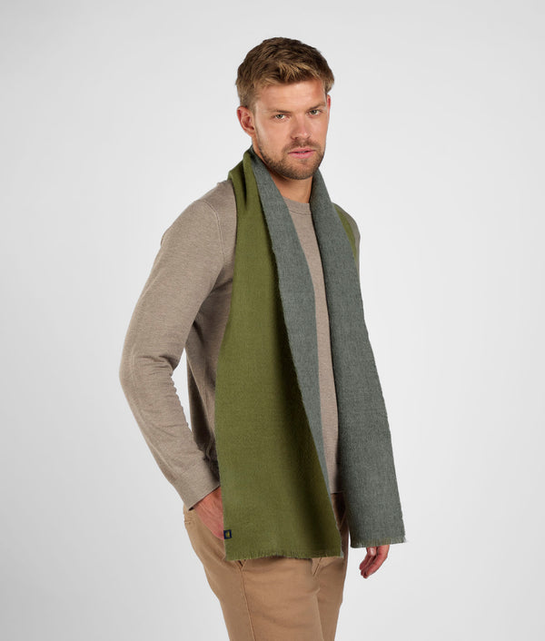Double Face Scarf - Verde Oliva & Gris