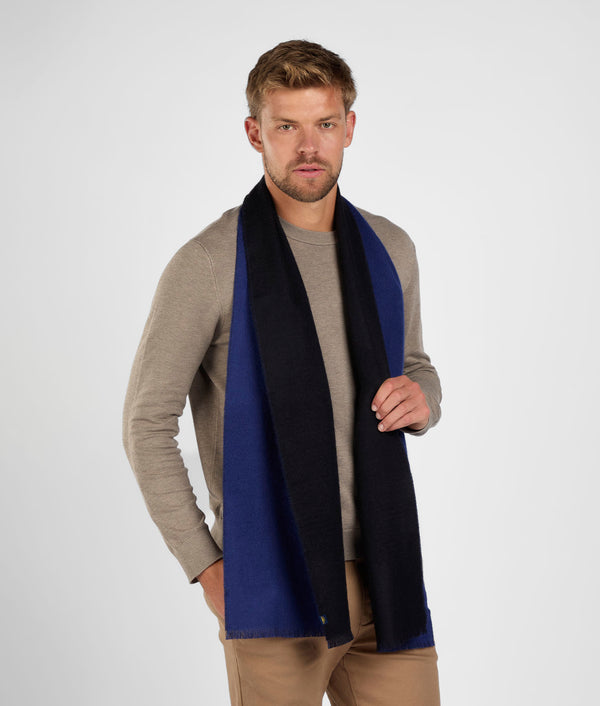 Double Face Scarf - Negro & azul