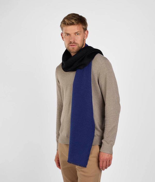 Double Face Scarf - Negro & azul