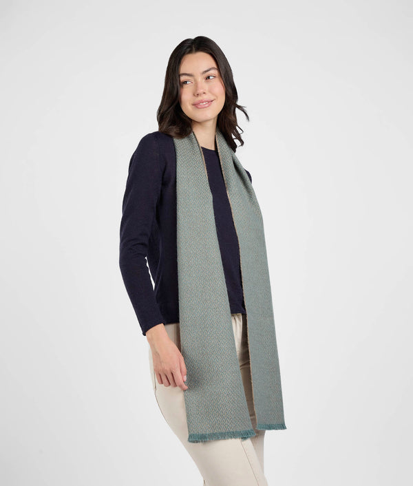 Little Espigas Motif Scarf - Aruba Azul & Niebla Gris