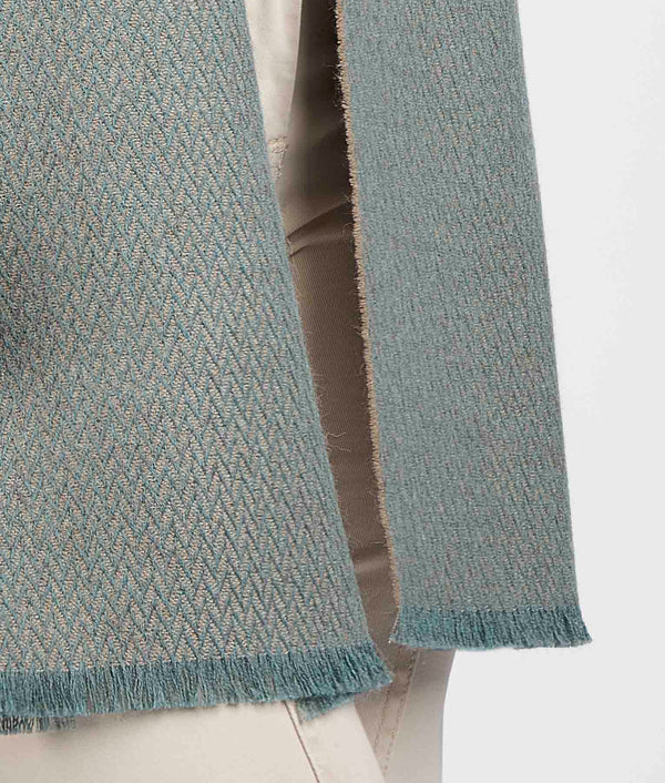 Little Espigas Motif Scarf - Aruba Azul & Niebla Gris