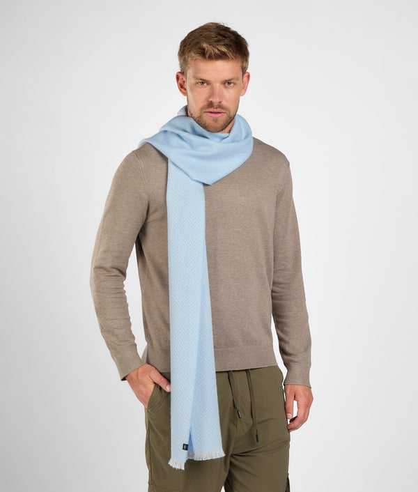 Little Espigas Motif Scarf  - Azul bebé