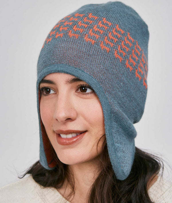 Heard Chullo Reversible - Fusion Coral And Globin Blue