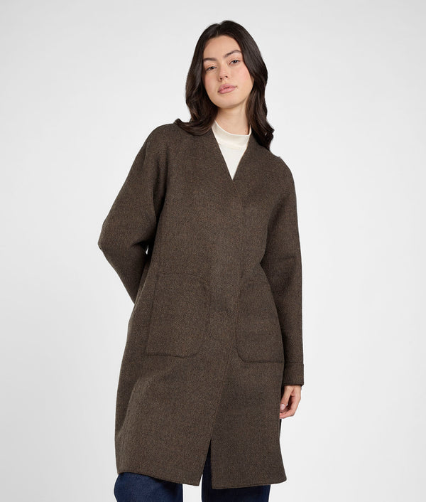 Abrigo Nom Reversible - Marron Ambar Y Tierra Oscura