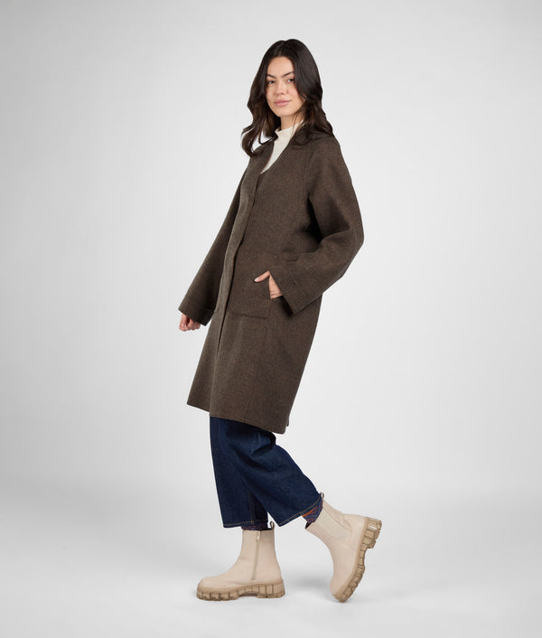Abrigo Nom Reversible - Marron Ambar Y Tierra Oscura