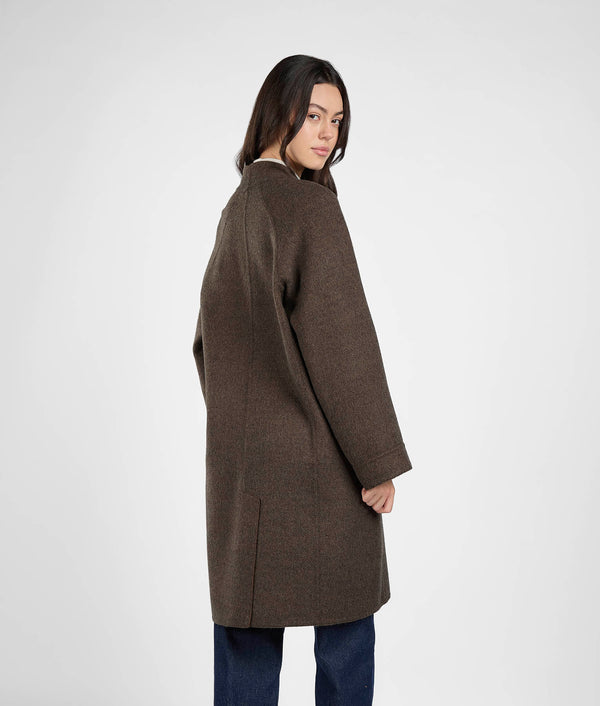 Abrigo Nom Reversible - Marron Ambar Y Tierra Oscura