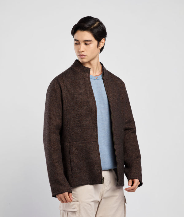 Casaca Zipped Reversible - mocha bisque y negro