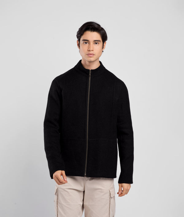 Casaca Zipped Reversible - mocha bisque y negro