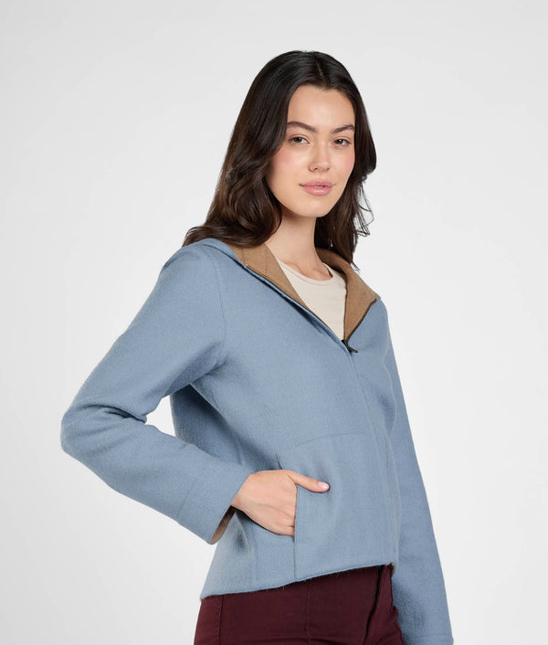 Casaca Reversible - Azul Empolvado & Almendra Dorada