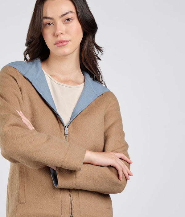 Casaca Reversible - Azul Empolvado & Almendra Dorada