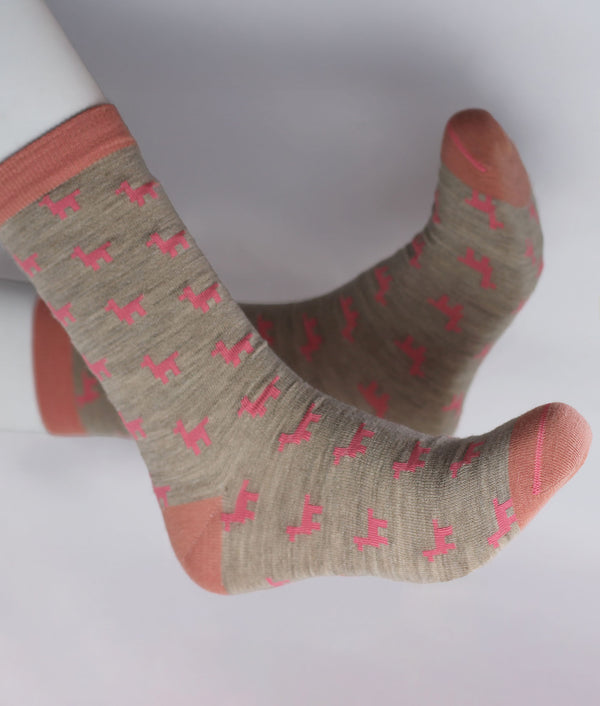 Medias Mujer Llamas Caminantes - Melon