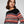 Her Yoke Jacquard O Neck Sweater - Slate Gray And Deep Sea Coral