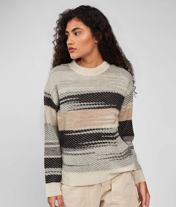 Eyelet Details Jacquard Sweater