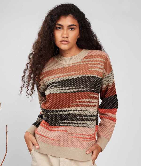 Eyelet Details Jacquard Sweater