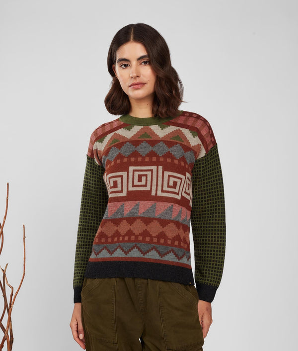 Jacqurd Mock Neck Sweater