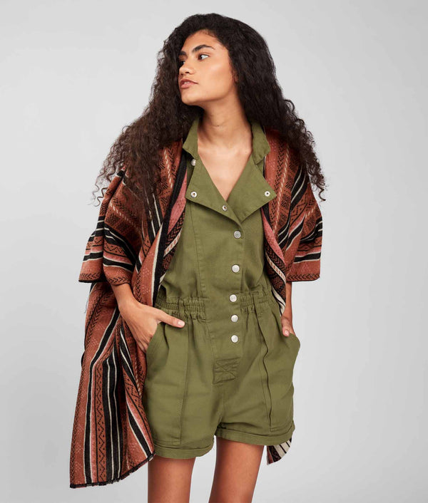 Poncho Festejo Reversible - Rosa Desvaído Y Champiñón