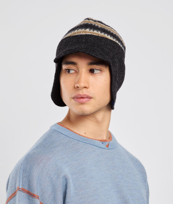 Jacquard Felted Eardrop Beanie