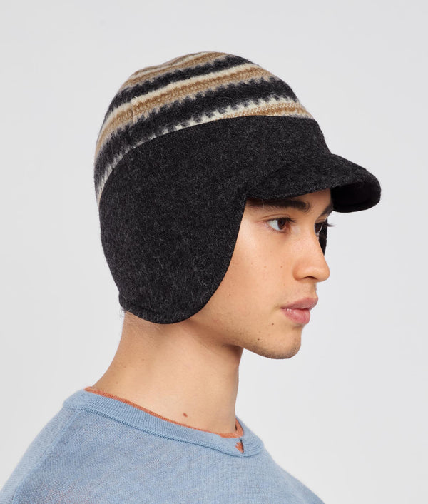 Jacquard Felted Eardrop Beanie