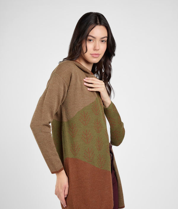 Cárdigan Jacquard - Naranja cálido