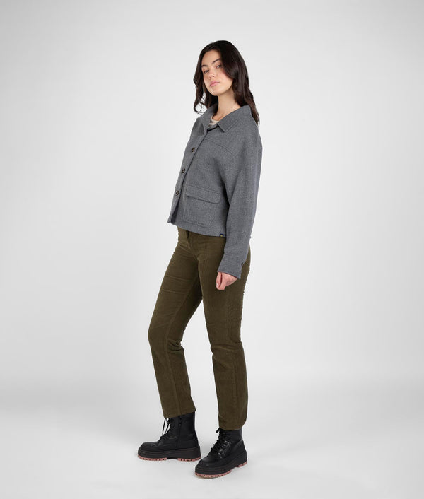 Abrigo corto para mujer - Gris grafito