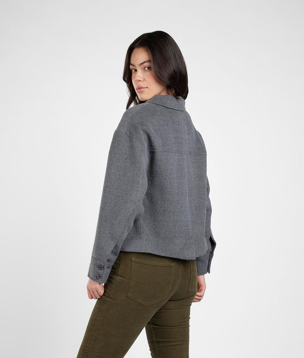 Abrigo corto para mujer - Gris grafito