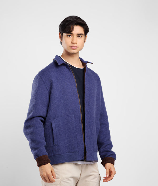 Abrigo Reversible Para Hombre - mocha bisque y azul skipper