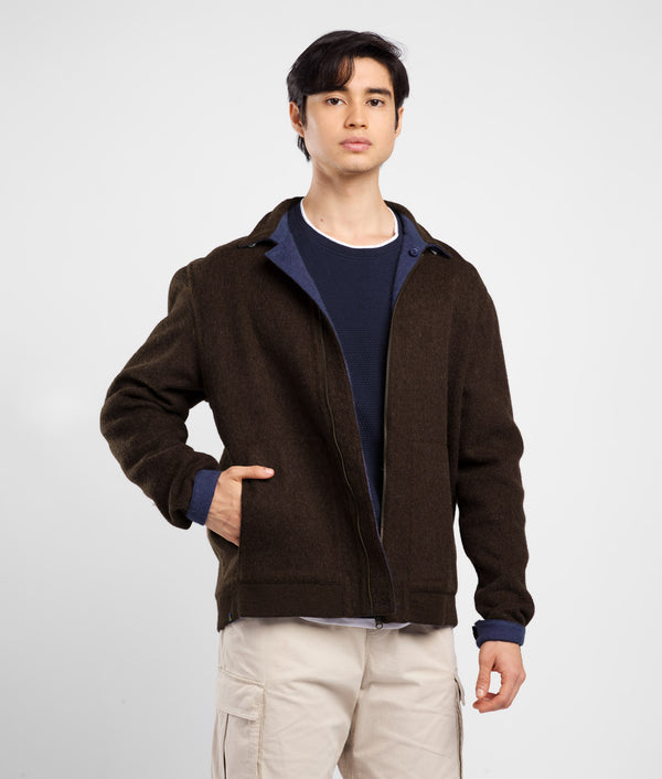 Abrigo Reversible Para Hombre - mocha bisque y azul skipper
