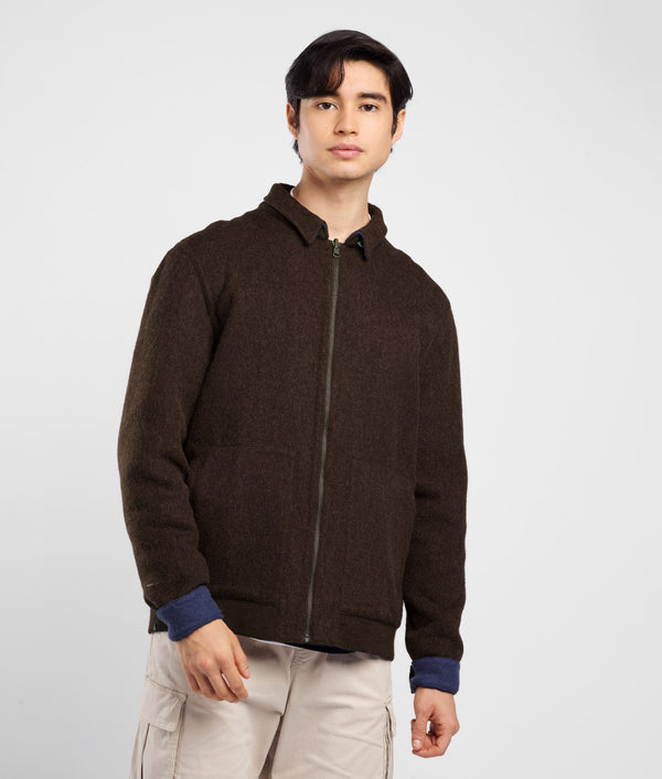 Abrigo Reversible Para Hombre - mocha bisque y azul skipper