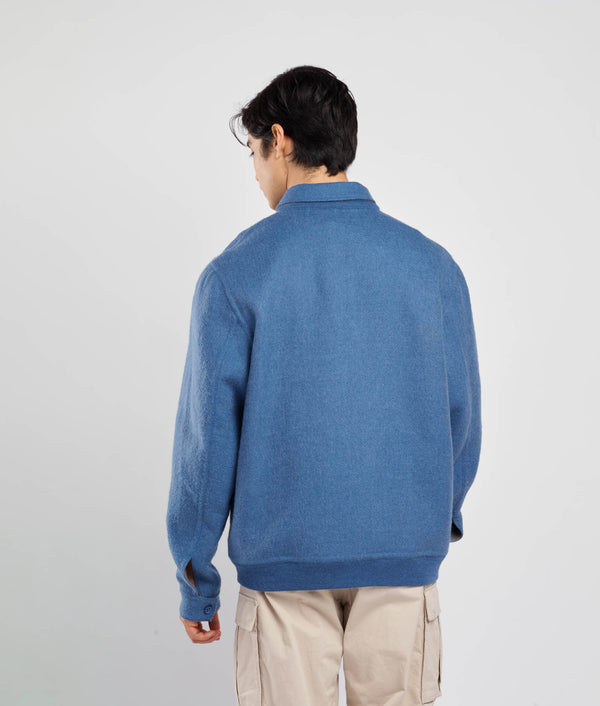 Abrigo Reversible Para Hombre - azul coronet y gris castillo