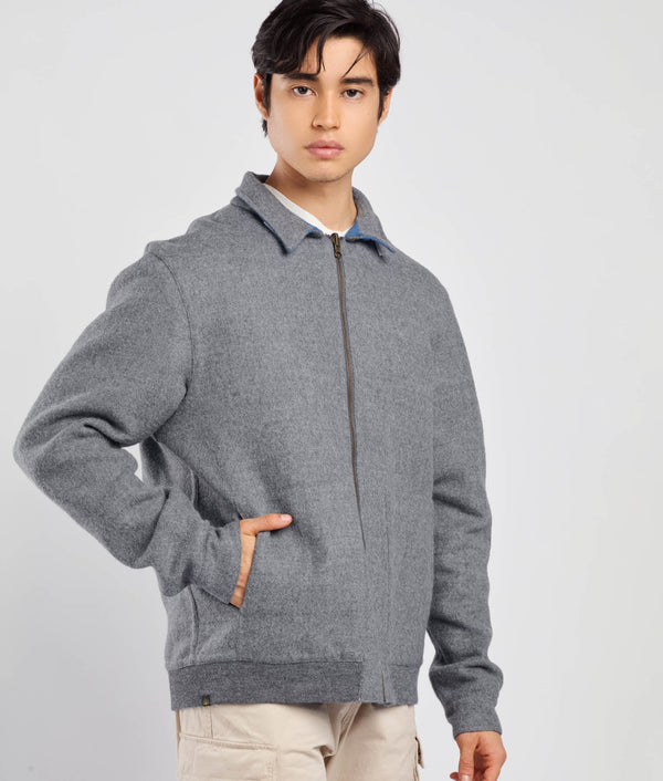 Abrigo Reversible Para Hombre - azul coronet y gris castillo
