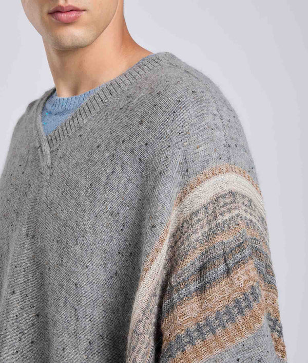 Poncho Jacquard Asimétrico