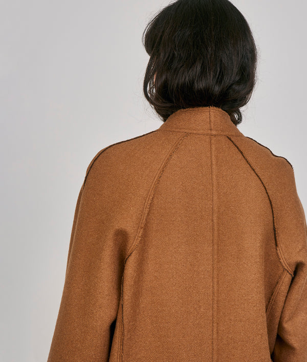 Abrigo Nom Reversible - Marron Ambar Y Tierra Oscura